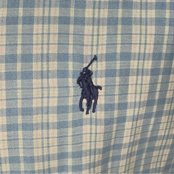 Ralph Lauren Pastel Plaid 100% Cotton Long sleeve button down Shirt L GUC - Picture 9 of 10